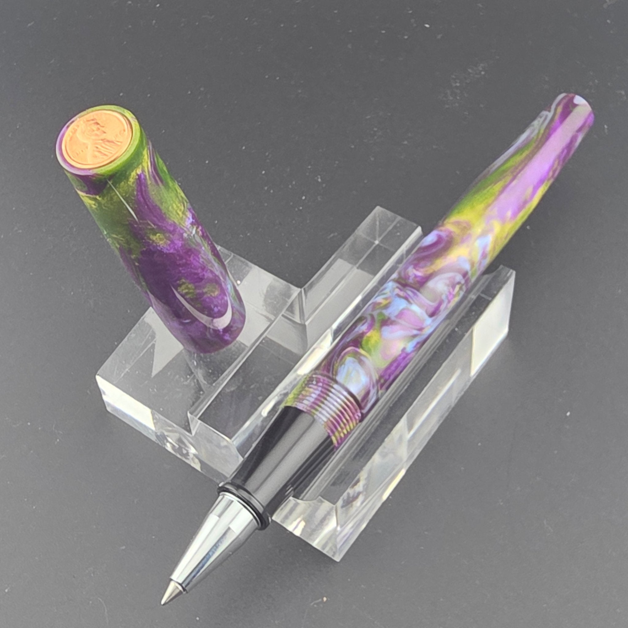 "Lime & Lavender" - Fude Freedom fountain pen - DaveDollarCustomPens