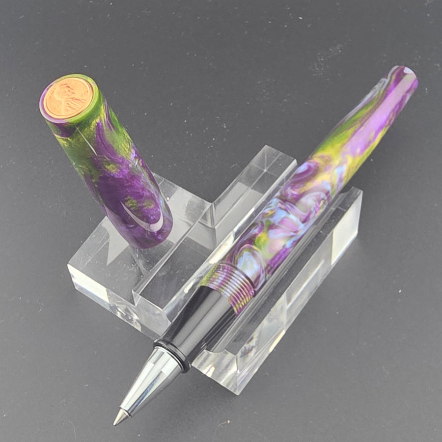 "Lime & Lavender" - Fude Freedom fountain pen - DaveDollarCustomPens