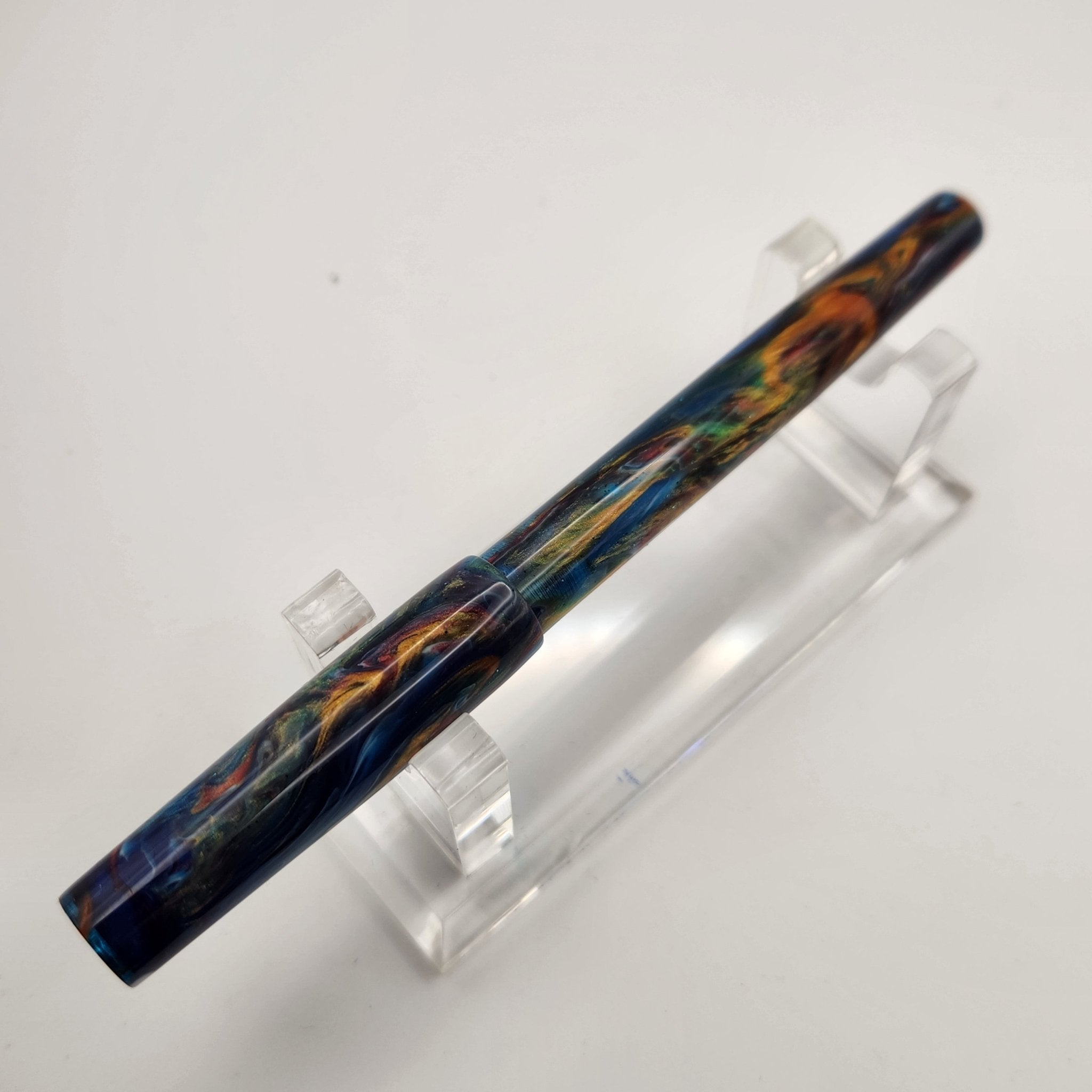 “Mediterranean Cenote" - Mercury Convertible Fountain Pen / Rollerball - DaveDollarCustomPens