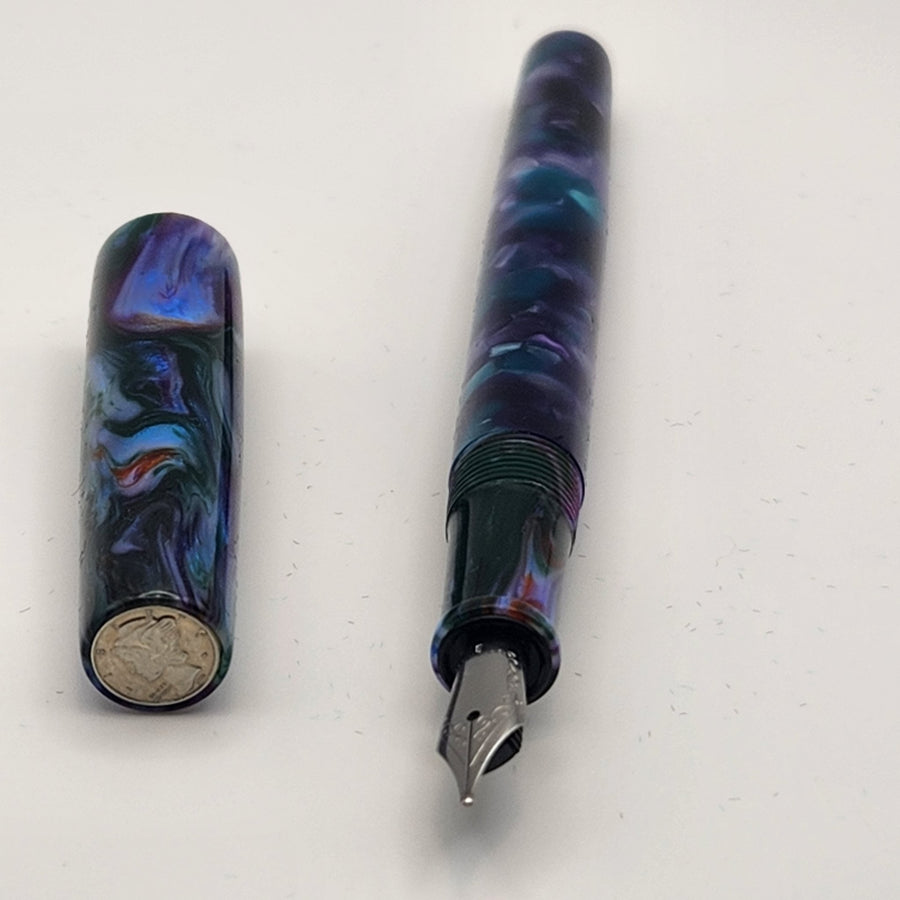 Mercury Convertible Fountain Pen / Rollerball - Geodessy & Azure - DaveDollarCustomPens