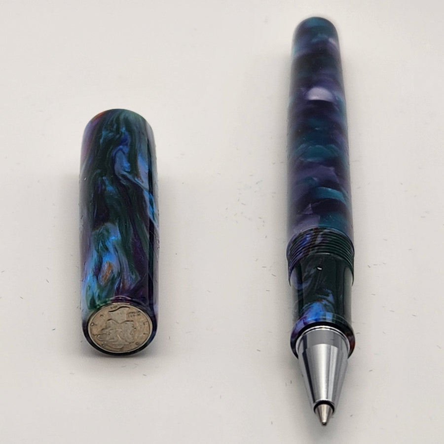 Mercury Convertible Fountain Pen / Rollerball - Geodessy & Azure - DaveDollarCustomPens