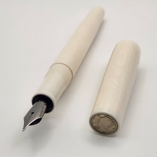 Mercury Convertible Fountain Pen / Rollerball - Ivory Grained Elforyn - DaveDollarCustomPens