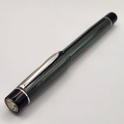 Mercury Convertible Pocket Fountain Pen / Rollerball - Green 8 - swirl Ebonite with clip (a) - DaveDollarCustomPens