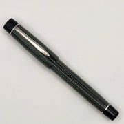 Mercury Convertible Pocket Fountain Pen / Rollerball - Green 8 - swirl Ebonite with clip (a) - DaveDollarCustomPens