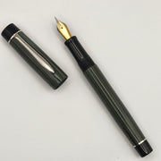 Mercury Convertible Pocket Fountain Pen / Rollerball - Green 8 - swirl Ebonite with clip (b) - DaveDollarCustomPens