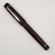 Mercury Pocket Fountain Pen - Strawberry & Black Ebonite with clip (b) - DaveDollarCustomPens