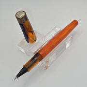 "Orange & Black Acrylic and Tripple - Orange" - Mercury Convertible Fountain Pen / Rollerball with clip - DaveDollarCustomPens