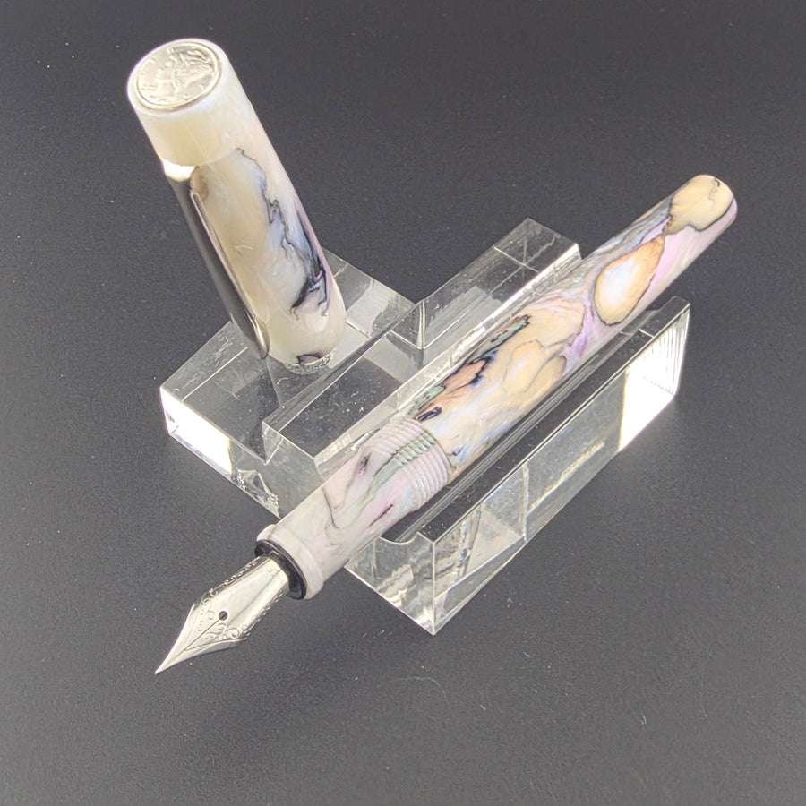 “Papillion Light" - Mercury Convertible Pocket Fountain Pen / Rollerball with clip - DaveDollarCustomPens