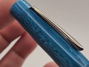 Mercury Convertible Pocket Fountain Pen / Rollerball - Blue Swirl Juma - clip