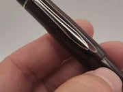 Mercury Pocket Fountain Pen - Strawberry & Black Ebonite with clip (a)