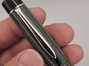 Mercury Convertible Pocket Fountain Pen / Rollerball - Green 8-swirl Ebonite with clip