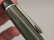 Mercury Convertible Pocket Fountain Pen / Rollerball - Green 8-swirl Ebonite with clip (b)