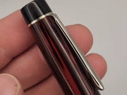 Mercury Pocket Fountain Pen - Strawberry & Black Ebonite with clip