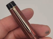 "Strawberry & Black Ebonite" - Mercury Pocket Fountain Pen with clip