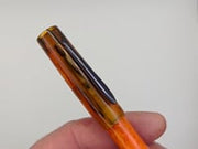 "Orange & Black Acrylic and Tripple-Orange" - Mercury Convertible Fountain Pen / Rollerball with clip