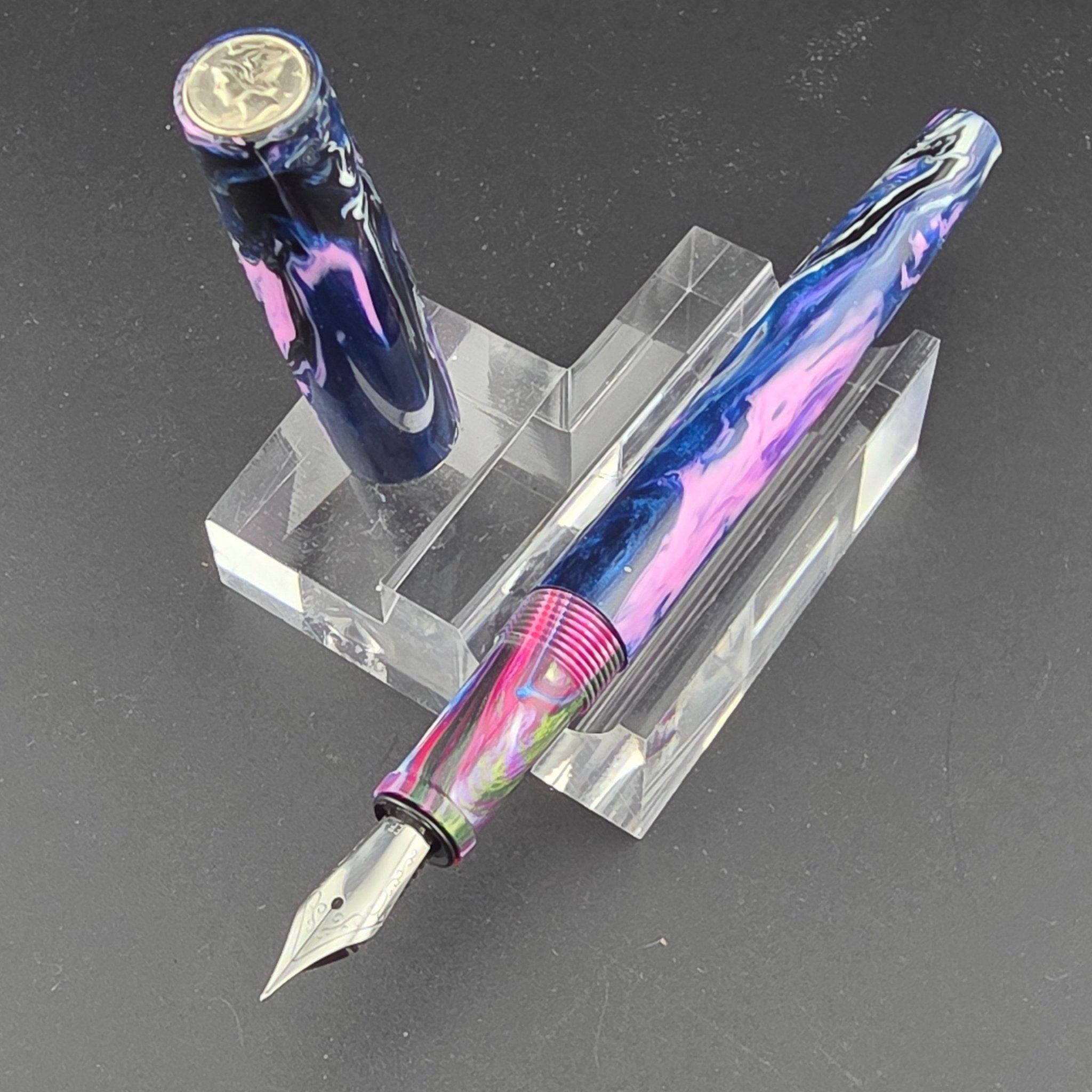 "Purple Storm" - Mercury Convertible Fountain Pen / Rollerball - DaveDollarCustomPens