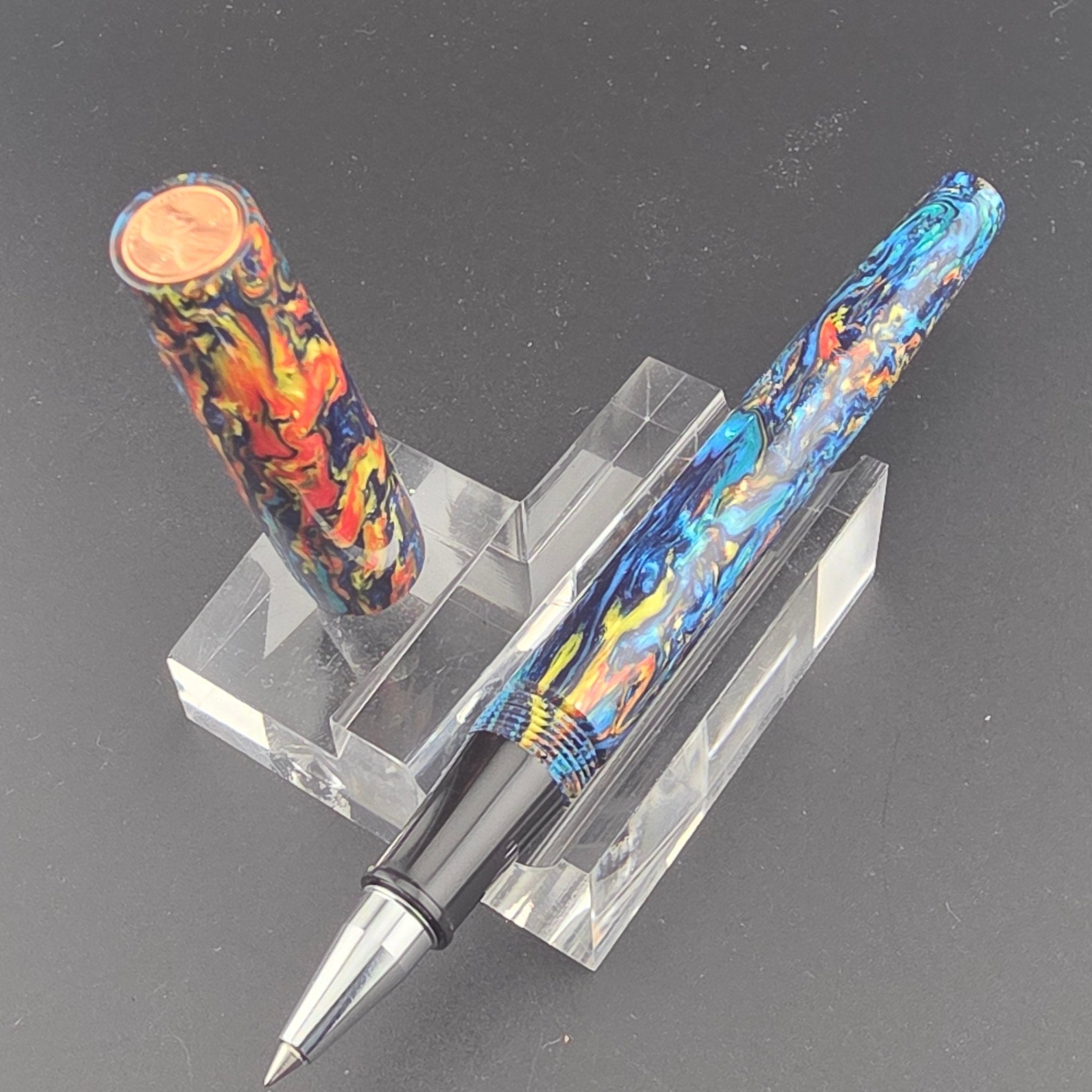 "Rainbow in the Dark" - Fude Freedom fountain pen - DaveDollarCustomPens