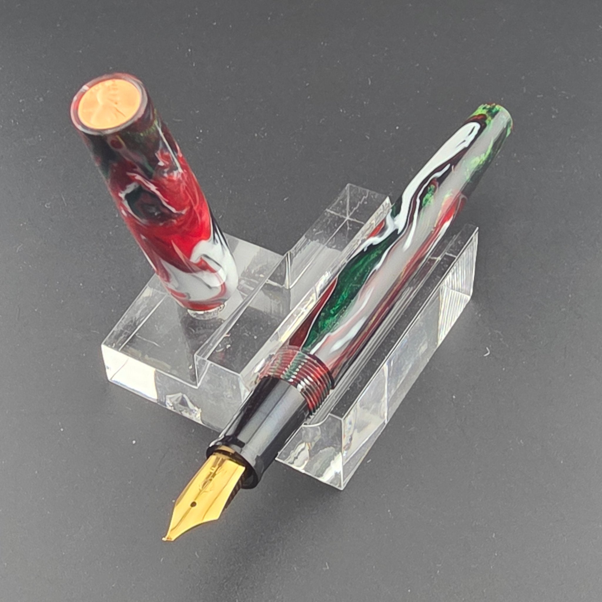 "Rotting Watermelon" - Freedom Convertible Fountain Pen - DaveDollarCustomPens