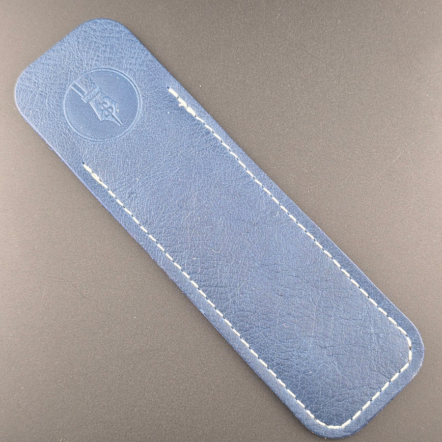 Standard Length - Blue Glossy Leather Pen Sleeve - DaveDollarCustomPens