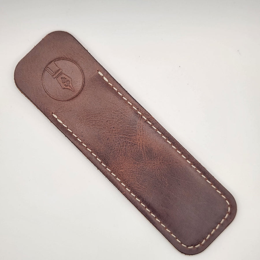 Standard Length - Cognac Leather Pen Sleeve - DaveDollarCustomPens