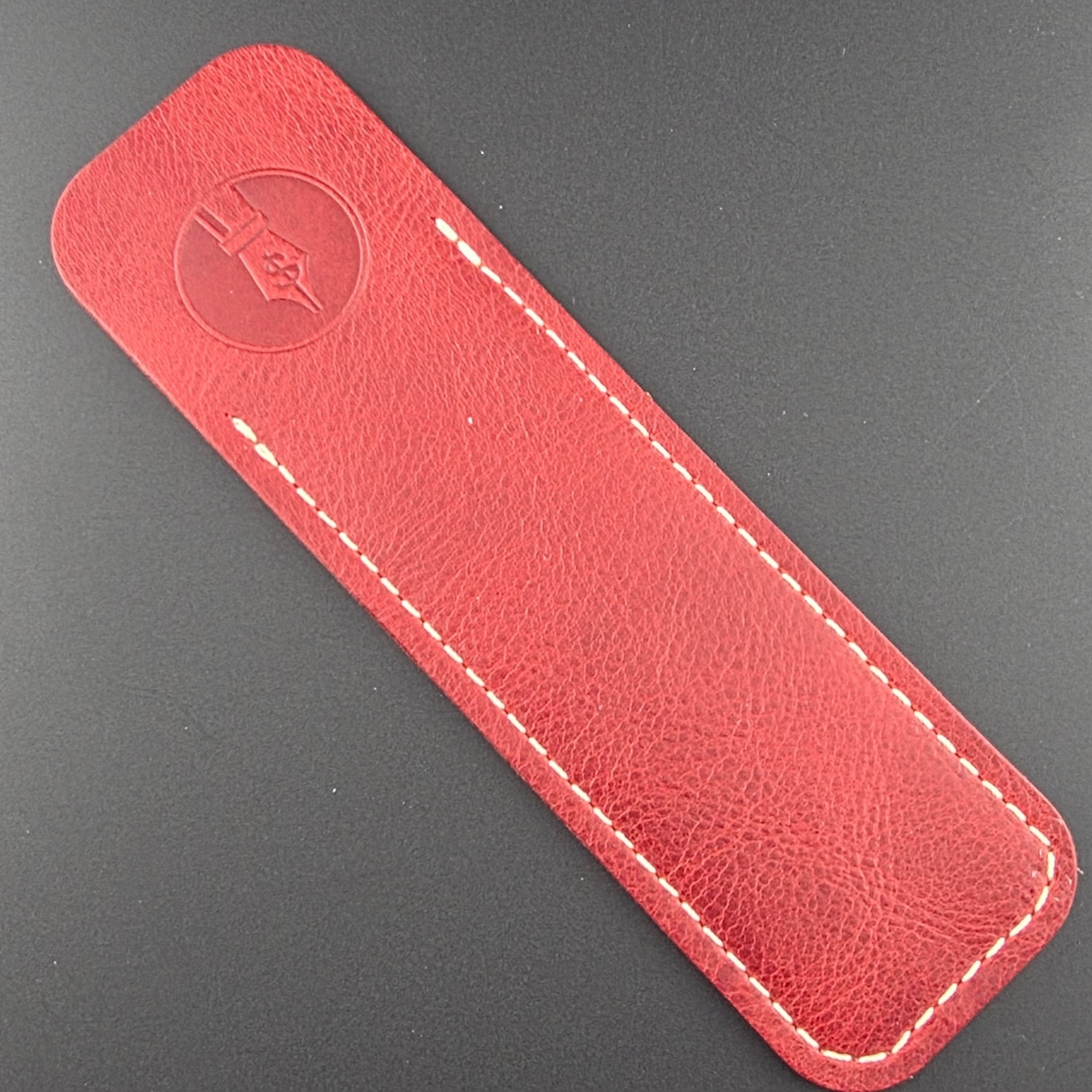 Standard Length - Red Glossy Leather Pen Sleeve - DaveDollarCustomPens