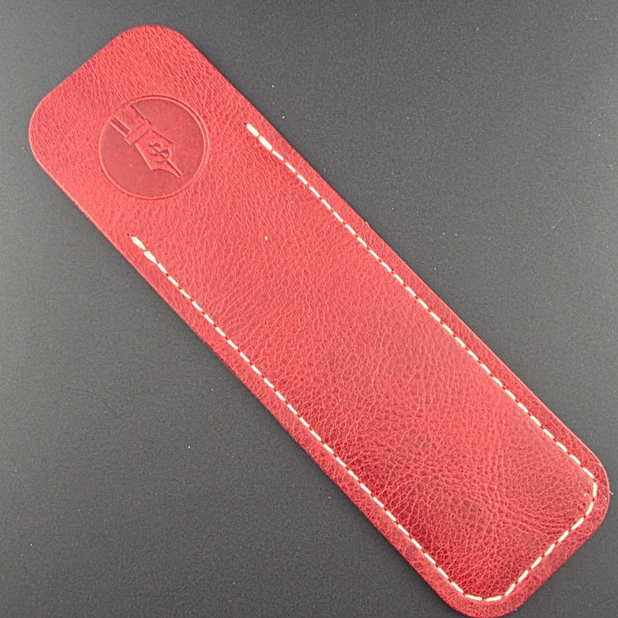 Standard Length - Red Glossy Leather Pen Sleeve - DaveDollarCustomPens