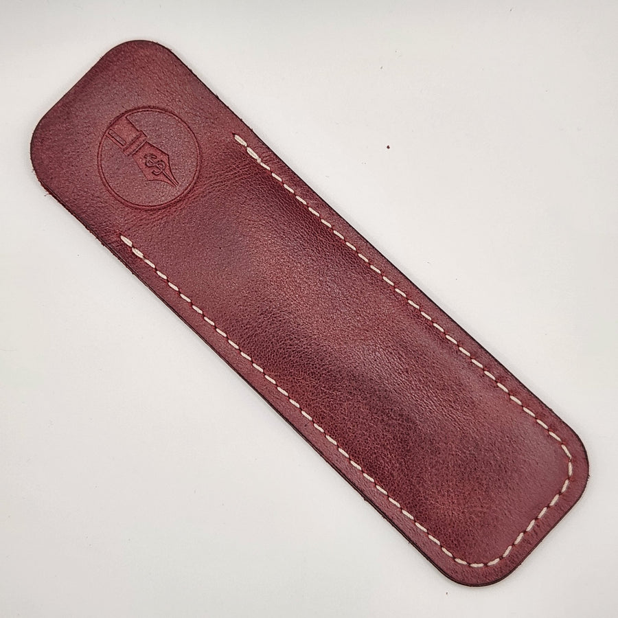 Standard Length - Strawberry Glossy Leather Pen Sleeve - DaveDollarCustomPens