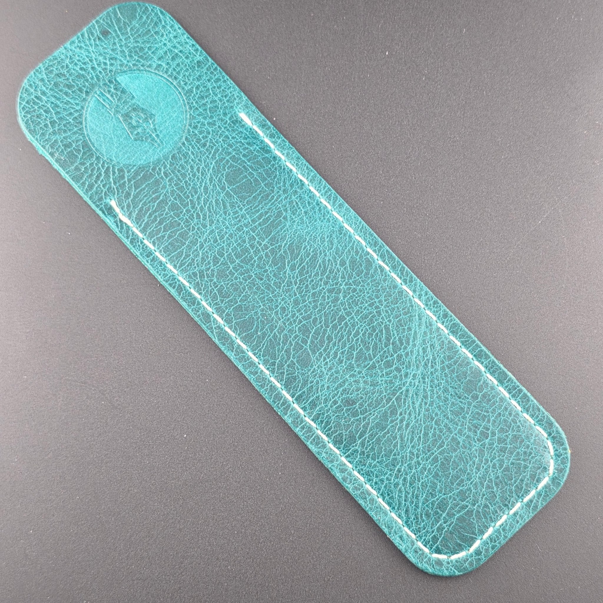 Standard Length - Turquoise Leather Pen Sleeve - DaveDollarCustomPens