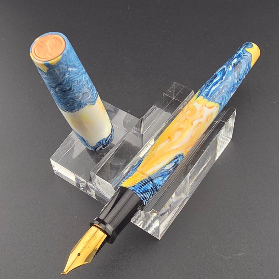 "Sun & Sky" - Freedom Convertible Fountain Pen - DaveDollarCustomPens